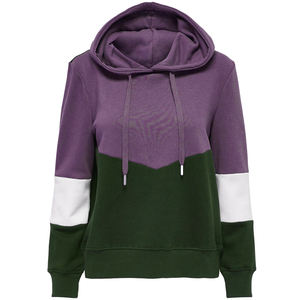 Sudadera con capucha de lana de mezcla de algodón para mujer Sudadera con capucha de peso medio con decoración de insignia y logotipo frontal - Product Image 5