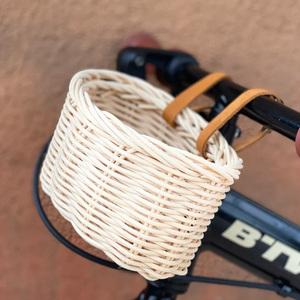 Cesta de bicicleta artesanal dianteira rattan, para ciclismo, scooter, mini cesta, feita no vietnã