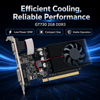 Nouvelle carte graphique pour ordinateur de bureau GT730 2 Go DDR3 64 bits à profil bas pour DVI VGA