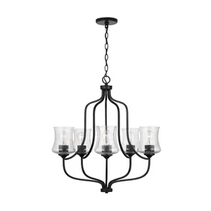 Antique Vintage Style Design Decorative Black Color Iron Metal Hanging Retro Industrial Lamp Chandeliers Pendant <b>Light</b> - Product Image 2