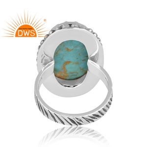Latest Trending Sterling Silver Natural Kingman <b>Turquoise</b> Gemstone Stackable <b>Ring</b> for Women Bezel Setting Party Custom Jewelry - Product Image 4