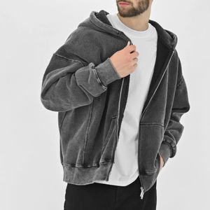 เสื้อฮู้ดดี้โอเวอร์ไซส์ปักลายคุณภาพสูงแบบสั่งทำปี 2025 ผ้าฝ้ายฟลีซ 100% มีกระเป๋า ระบายอากาศได้ดี แห้งเร็ว สไตล์วินเทจ - Product Image 4