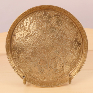 Venta caliente bandeja de servicio de latón estilo Vintage personalizado para comedor restaurante y suministros de Hotel bandeja de latón de lujo - Product Image 4