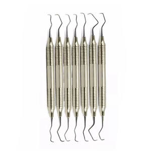 Venta al por mayor Dental Periodontal Gracey Curettes Set Sólido No Hueco Mango Juego de 7 Instrumentos Dentales Acero Inoxidable Reutilizable - Product Image 1