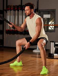 Camiseta sin mangas de algodón para hombre, camiseta transpirable de punto para entrenamiento en el gimnasio, absorbe la humedad y ligera, diseño informal sin mangas de verano - Product Image 1