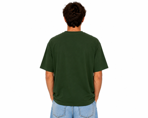 Camiseta Italiana sin Cuello, Verano, Diseño ODM, Tejido de Algodón Resistente de 220 g/m², Corte Cuadrado, para Hombre, Mezcla Perfecta de Comodidad, Verde - Product Image 3