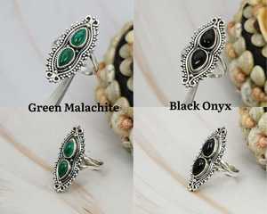 แหวนอัญมณีธรรมชาติแท้หลายแบบ925สเตอร์ลิงทำด้วยมือแหวนเครื่องประดับปรับแต่งได้ตามต้องการ - Product Image 5