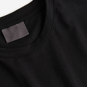 Venta al por mayor 240GSM 100% algodón peso personalizado patrón algodón orgánico negro caída básica camisetas para hombre - Product Image 6