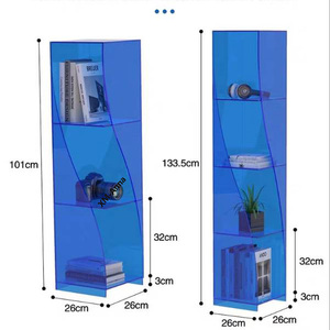 Artfulcosmos Acrylic <b>Corner</b> Bookshelf Modern Freestanding Display <b>Shelf</b> Custom Color Size Easy Assembly Indoor Use - Product Image 3