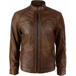 แจ็คเก็ตหนังผู้ชายแบบวินเทจคุณภาพสูง ดีไซน์สตรีทแฟชั่น รุ่นใหม่ล่าสุด ปี 2025 กันน้ำ เป็นมิตรกับสิ่งแวดล้อม เหมาะสำหรับขี่มอเตอร์ไซค์ ขายดี - Product Image 5