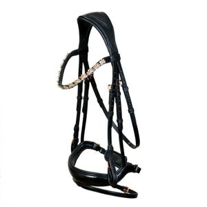 Brida de cuero de caballo con banda anatómica para la nariz y diseño personalizado de banda de cejas de cristal colorido - Product Image 4