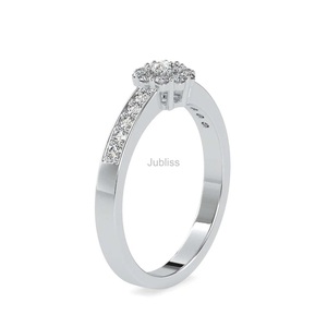0.43 TCW Round Cut Lab Grown Diamond Ring IGI Certified Engagement Band 14K <b>White</b> Gold Women Jewelry F VS1 Lab Created - Product Image 3