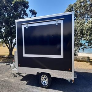 Customized European Style <b>Towable</b> Food Trailer for Sale Bubble Tea Coffee Vending Cart for Snacks Hotdogs Ice Cream Stainless - Product Image 4