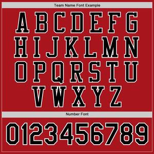 Blouson aviateur personnalisé rouge noir-blanc veste Varsity Letterman coupe-vent streetwear veste Varsity vintage pour homme - Product Image 4