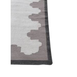 Alfombra Alhambra de Lana Tejida Plana Color Marfil, Diseño Geométrico Kilim, Hecha a Mano, Rectangular, para Sala de Estar, Dormitorio, Modelo ADWL-13200 - Product Image 4