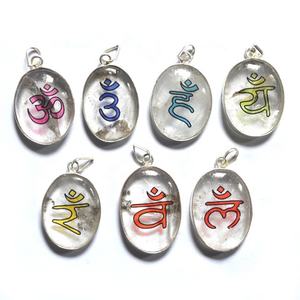 Pendentifs pentagramme gravés en Agate noire: pendentif Chakra en gros-pendentifs gravés - Product Image 5