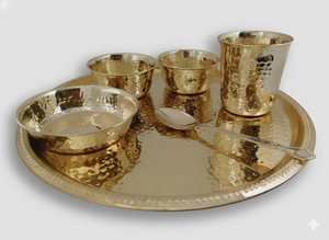 Service de table en laiton pur de 12 pouces, 6 pièces avec gravure, idéal pour les mariages et la maison |   Fabricant de Services de Table en Laiton de Luxe - Product Image 4