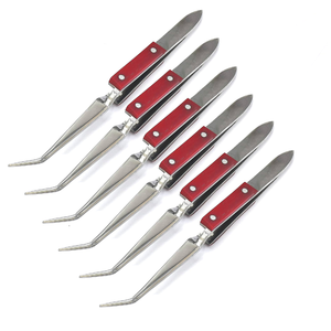 Hot Sales Customized Durable 6.25 Inches <b>Cross</b> Lock Tweezers Fiber Grip & Oval for <b>Ring</b> or Bead Holding Tweezers for Sale - Product Image 3