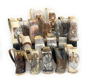 JARDIN personnalisé Fabriqué à la main Naturel viking sculpture corne à boire bière et tasse à café pour la maison hôtel restaurants de - Product Image 5