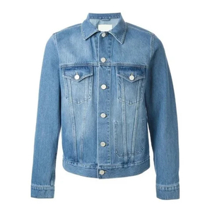 Chaqueta vaquera de mezclilla con estampado completo personalizado con logotipo conjunto de chaqueta vaquera elegante diseñado como un traje de moda de calle duradero - Product Image 3