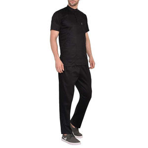 Ensemble de gommages d'infirmière col rond pour femmes de couleur noire personnalisée 100% coton uniformes de gommage pour hôpitaux médicaux tissu en jersey - Product Image 4