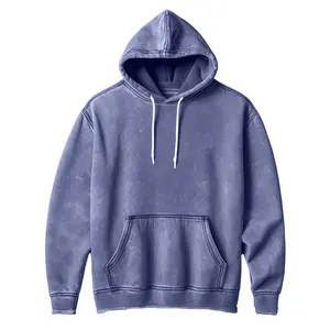 New Arrival Custom Logo mineral wash hoodie 300gsm 80% Cotton 20% Polyester high quality OEM Oversized mineral wash hoodie
