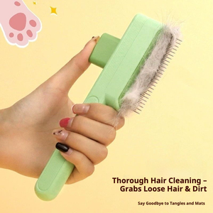 Cepillo de depilación para mascotas autolimpiante con un clic, peine de aseo conveniente para limpieza y baño - Product Image 6