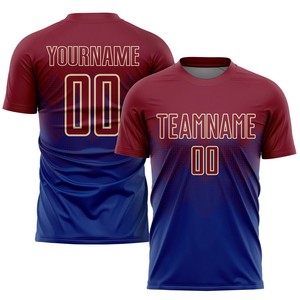 Camiseta de fútbol de cuello redondo transpirable de secado rápido para hombre, uniforme sublimado de fútbol con logotipo personalizado al por mayor - Product Image 2