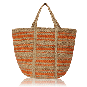 <b>Straw</b> Woven Fashion <b>Beach</b> Tote <b>Bag</b> Striped Pattern <b>Large</b> Size Shoulder Handle Eco Friendly Reusable - Product Image 4