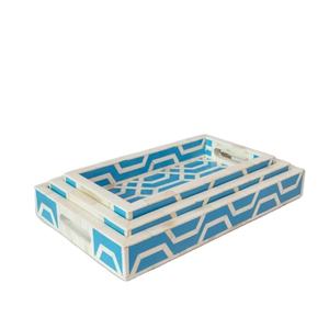 Sultana Pearl Bone Inlay & Mop ถาดเสิร์ฟ Arabic homeware แฮนด์เมดสำหรับโต๊ะอาหารสุดหรูของขวัญ Eid และการจัดแสดงโรงแรม - Product Image 2