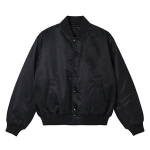 Chaqueta Bomber Acolchada de Lona Satinada, Cortavientos, Unisex, Ropa Urbana, Logotipo Personalizado al por Mayor, Chaqueta Formal de Piel de Oveja - Product Image 1