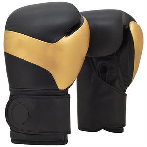 Gants de boxe en cuir véritable et coussinets de mise au point par AMAZING INDUSTRIES, couleur noir doré, bonne vente avec service OEM en gros - Product Image 2