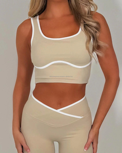 Ensemble de sport 2 pièces pour femme, col rond, longueur intégrale, respirant, séchage rapide, couleur unie, impression par transfert thermique, haute qualité, sur mesure - Product Image 5