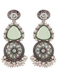 Pendientes de plata oxidada con tachuelas de Piedra Rosa hermosa de alta calidad más vendidos para niñas directamente del proveedor indio - Product Image 5