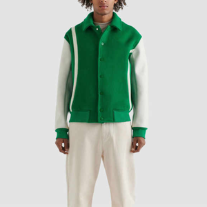 Chaqueta de béisbol universitaria personalizada de la mejor calidad a precios al por mayor, chaqueta cortavientos Bomber Letterman dividida, abrigo para jóvenes adultos - Product Image 1