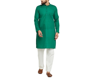 Conjunto de Salwar Kameez Casual para Hombre, Ropa Islámica Pakistaní e India de Moda con Bolsillos Laterales y Diseño Transpirable - Product Image 1