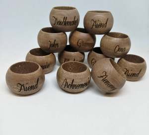 Anillos de Servilleta de Madera Grabados, Accesorios para Bodas, Decoración del Hogar, Cocina, Restaurante, Decoración para Bodas en Casa, Hotel, Oficina, Mesa - Product Image 2