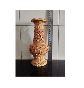 Jarrón con pies antiguos tallados a mano de estilo elegante hecho a mano de calidad Industrial para decoración maceta de madera para regalos y decoración - Product Image 5