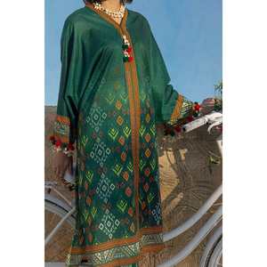 Conjunto de traje de dos piezas sin coser para mujer, color verde - Product Image 3