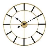 Jam Dinding Mewah Gerakan Quartz Silent Sweep Jarum Emas Hitam Besi Logam Pola Still Life Desain Antik Eropa untuk Rumah
