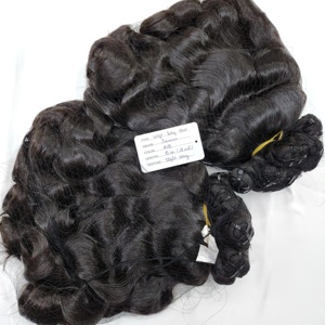 Extensions de cheveux humains vierges en vrac, double trame, 50 cm, blond clair, légèrement ondulées, tissage de cheveux indiens - Product Image 1