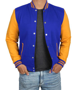 Chaqueta Varsity de Lona y Cuero Genuino de Alta Calidad para Hombre, Venta al por Mayor, para Invierno, Deportes Universitarios, con Letras - Product Image 2