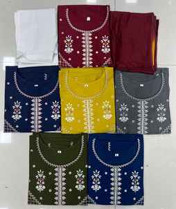 Vestido étnico de algodón de última tendencia XXL para parejas, hermanamiento entre Kurta y Kurti para ocasiones especiales, directo del exportador indio a granel - Product Image 2