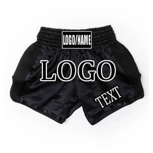 Shorts de boxe MMA sur mesure, motif uni, vêtements d'entraînement Muay Thai, taille élastique, séchage rapide, respirant, logo brodé, OEM - Product Image 6
