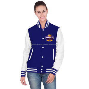Veste universitaire en coton pour femmes de qualité supérieure doublée matelassée respirante teinte broderie à la mode - Product Image 1