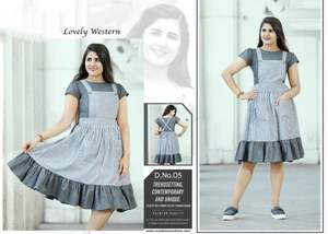 Vestido occidental largo hasta la rodilla, ropa informal, tejido de algodón ligero - Product Image 3