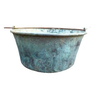 Lo último en macetas grandes de metal de hierro envejecido, macetas elegantes decoraciones de jardín al aire libre, diseño del hogar, hermosa pátina antigua - Product Image 1