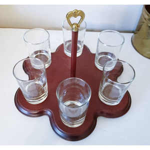 Elegante soporte de madera y metal para vidrio, vajilla pulida con espejo, vajilla Ideal para el hogar, artículos de Hotel, organizador de vajilla - Product Image 4