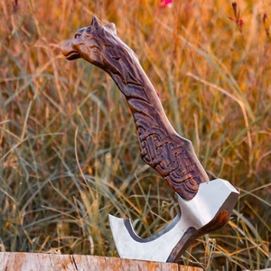 Outdoor Camping <b>Axe</b> High Carbon Steel Wooden Handle for Cutting Down Trees <b>Wood</b> Cutting <b>Axe</b> by Power Hint - Product Image 2