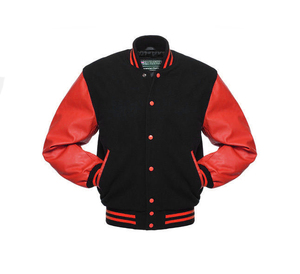 Chaqueta Varsity Morada para Hombre con Mangas de Cuero Color Bronceado, Cierre de Botones, Estilo Casual, Cuello Camisero, para Otoño - Product Image 4